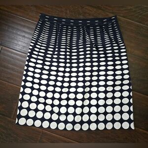 J. Crew Womens Navy Polka Dot Mini Pencil Skirt With Pockets Size 8